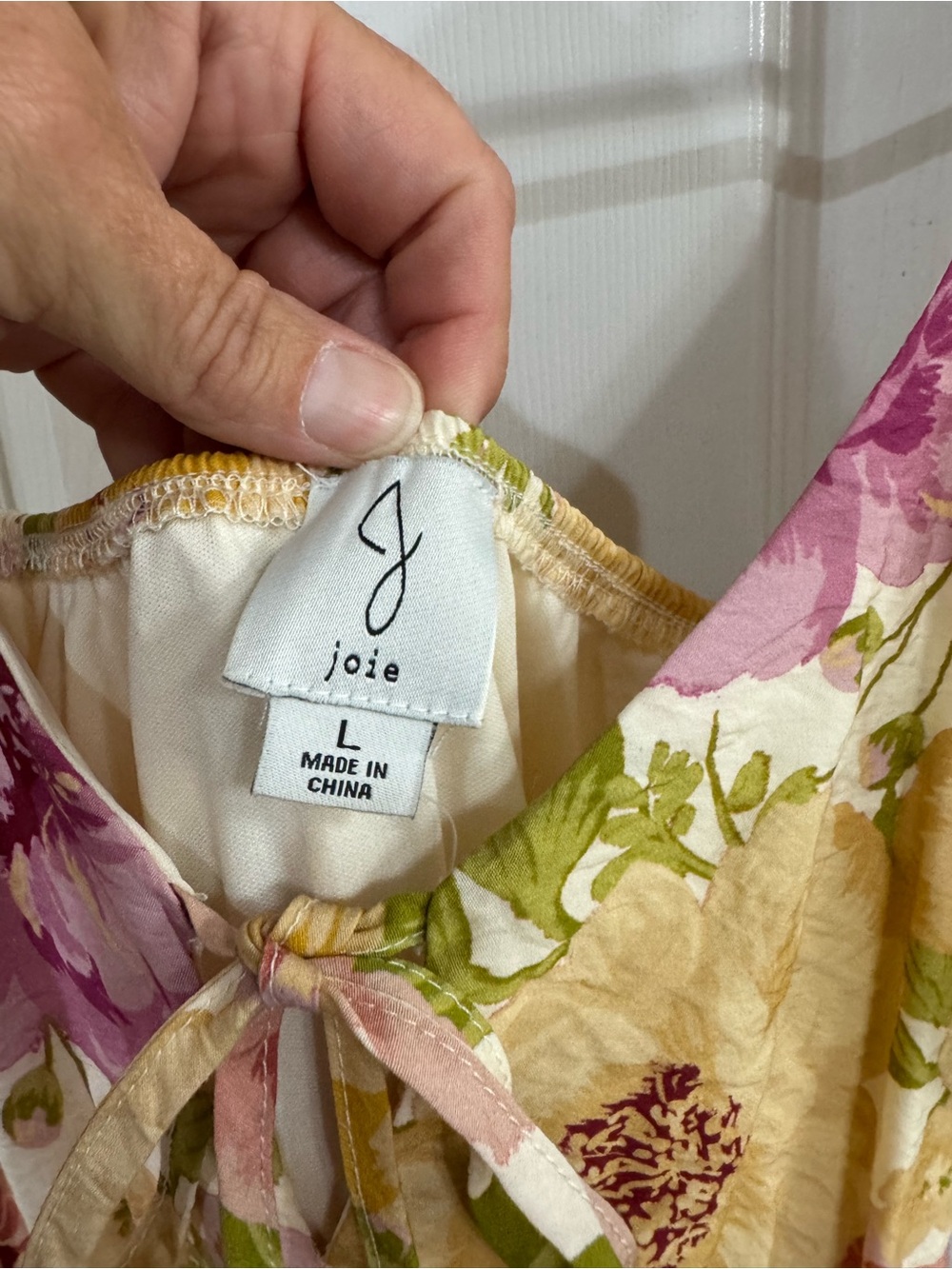 Joie Cream Floral Maxi Dress with Pink & Yellow Blooms - Picture 4 of 6